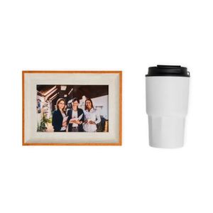 Kit Copo Térmico E Porta Retrato - 2 Peças