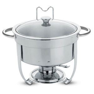 Rechaud Tramontina Redondo em Inox Banho Maria com Suporte para Tampa e Fogareiro 7 Litros