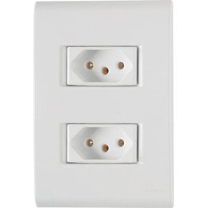 Conjunto 4x2 2 Tomadas 2P+T Tramontina 20 A 250 V Liz Branco