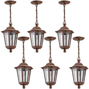 Kit 6 Pendentes de Teto Luminárias Vintage Colonial 18x58cm