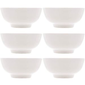 Conjunto 6 Tigelas Brancas de Porcelana 540ml Bowls Lyor Clean para Sopas Caldos Saladas