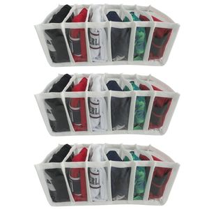 Kit 3 Colmeia Organizadora de Cuecas com 6 Divisórias TNT e Plástico Transparente