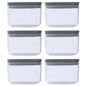 Kit 6 Potes Herméticos 500ml Plasvale Plástico Porta Mantimentos Chumbo Pequenos