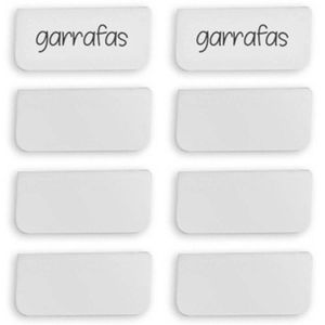 Kit 8 Placas Identificadoras 5,5x2,5cm Etiquetas Encaixe Branca Caixa Organizadora Ou