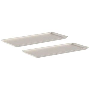 Kit 2 Tampas para Cesto Flow 4,5 ou 6,6 Litros Bege 34x15x1,3cm Ou Tampa para Caixa Organizadora