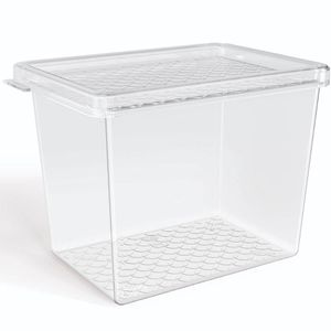 Organizador de Geladeira Multiuso Cozinha 1,3L com Tampa Transparente Frutas Verduras UZ