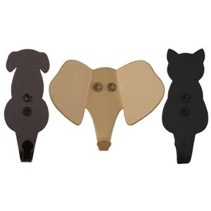 Kit 3 Ganchos Decorativos Multiuso Cachorro Gato Elefante para Casacos Bolsas e Chapéus Luft Masutti