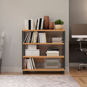 Balcão 4 Prateleiras 89,5 x 29 x 92 cm Freijó/Preto Dalla Costa F23