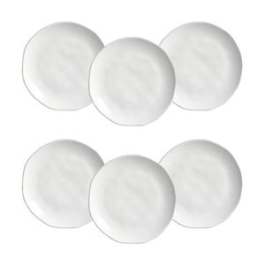 Conjunto de Pratos de Sobremesa Porto Brasil Orgânico New White 19,5cm - 6 Peças