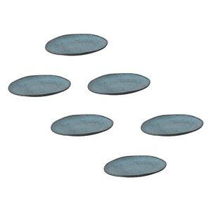 Conjunto de Pratos de Sobremesa Ovais Porto Brasil Orgânico Night Sky 22,5cm - 6 peças