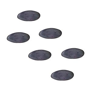 Conjunto de Pratos de Sobremesa Ovais Porto Brasil Orgânico Titanium 22,5cm - 6 peças