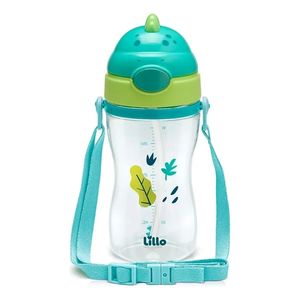 Copo Tritan Lillo Canudo Silicone Retratil 400ml Dinossauro
