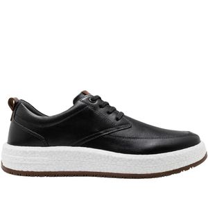 Tênis Masculino Drake Pulse em Couro Democrata 600103 Preto
