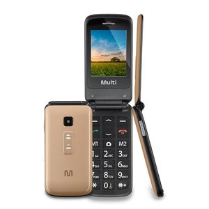 Celular Flip Vita Multilaser Dual Chip MP3 Dourado - P9043 P9043