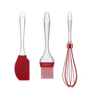 Kit Confeiteiro De Silicone Cabo Acrílico Vermelho Up Home - UD055 UD055