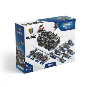 Blocos de Montar Cubic 12 em 1 Polícia 572 peças Multikids - BR1095 BR1095