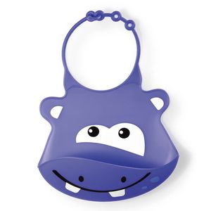 Babador de Silicone Silybib Hipopótamo Roxo +6m Multikids Baby - BB044 BB044