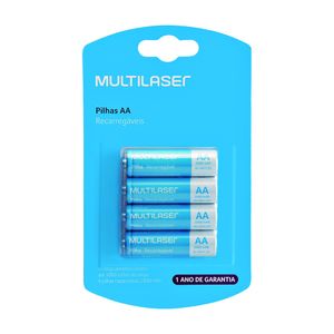 Pilhas Recarregáveis AA 2500Mah com 4 Unidades Multilaser - CB052 CB052