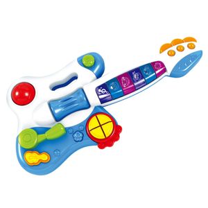 Minha Primeira Guitarra Elétrica Com Som e Partes Interativas Indicado para +18 Meses Azul MultikidsBaby -BR1092 BR1092