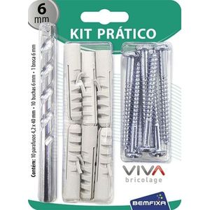 Kit Buchas para Concreto Bemfixa 6mm com Parafuso e Broca 21 Peças 3372