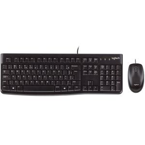 Kit Teclado e Mouse Logitech MK120 Com Fio Preto