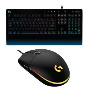 Kit Teclado e Mouse Gamer Logitech G213 Prodigy + G203 Lighsync Com Fio Preto