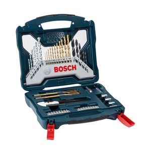 Kit Brocas para Fixar e Parafusar X-Line 50 Peças de Titanium Cinza Bosch