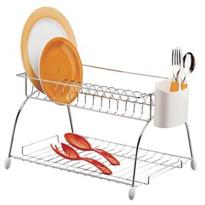Escorredor de Louças para 12 Pratos Utimil em Aço Cromado
