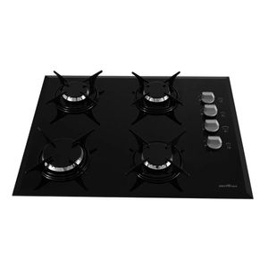 Cooktop a Gás Britânia 4 Bocas Chef Bisote 4 Bivolt  Preto