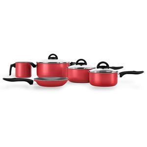 Conjunto de Panelas Brinox Chilli com Revestimento Antiaderente Cereja – 5 Peças