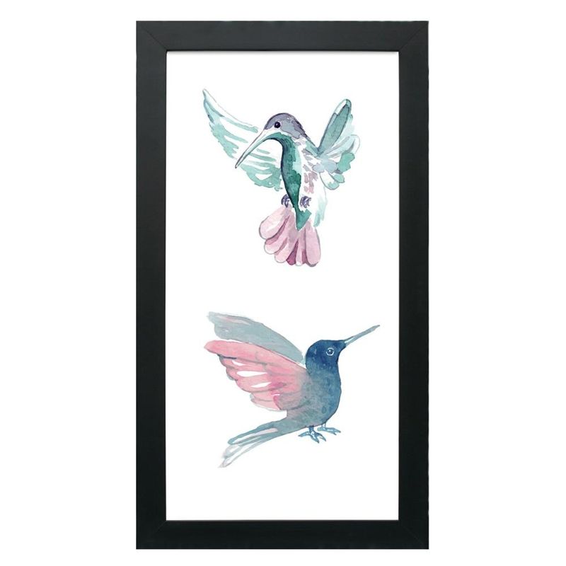 Quadro Kapos com Vidro Pássaros II 30x55cm Preto Shopping do Sicredi