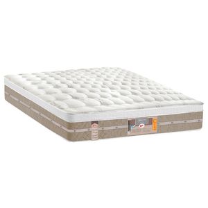 Colchão Casal Castor Silver Star Air com Molas Ensacadas e Euro Pillow 32x138x188 cm - Branco/Bege
