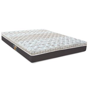 Colchão Casal Castor Sleep Class Híbrido com Euro Pillow e Molas Ensacadas 25x138x188 cm - Branco, Cinza e Marrom