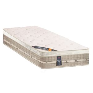 Colchão Solteiro Castor Premium com Euro Pillow e Molas Tecnopedic System 30x88x188 cm - Branco/Bege