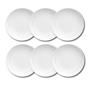 Conjunto de Pratos de Sobremesa Germer Shell em Porcelana 20,5 cm – 6 Peças