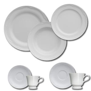 Aparelho de Jantar, Chá, Café e Sobremesa 42 Peças Germer Cottage em Porcelana - Branco