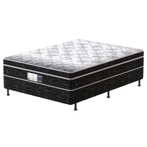 Cama Box Conjugada de Casal PROdomir Bonnel com Molas Prolastic 42x138x188 cm – Branco/Preto