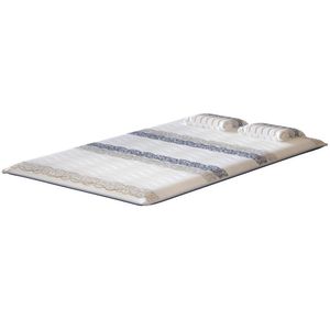 Colchonete de Casal Probel Guarda Costas Espuma D20 com Travesseiro 5x138x188cm - Branco/Azul