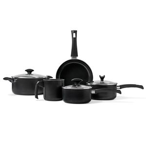 Conjunto de Panelas Brinox Masala com Revestimento Antiaderente Preto – 5 Peças