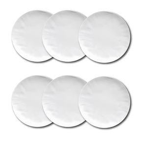 Conjunto de Pratos de Sobremesa Germer Orgânico em Porcelana 20,5 cm – 6 Peças