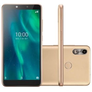 Smartphone Multilaser F Pro 2 P9153 Dourado com 32GB, 1GB de RAM, Tela 5,5", Android 11, Dual Chip, Câmera Traseira 8 MP e Processador Quad Core