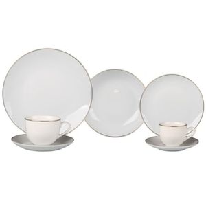 Aparelho de Jantar 42 Peças L`Hermitage Legacy em Porcelana - Branco/Dourado