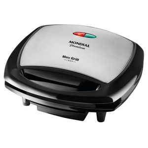 Grill Mondial Premium Max Grill G-07 com Espátula e Bandeja Coletora - Preto/Inox