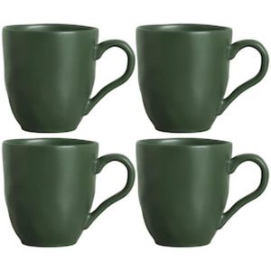 Conjunto de Canecas Porto Brasil Orgânico Leaf em Stoneware Verde 273 ml - 4 Peças