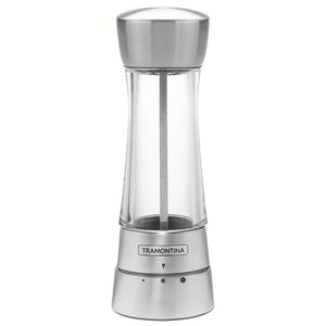 Moedor para Sal ou Pimenta Tramontina Realce em Aço Inox e Acrílico – Transparente/Inox