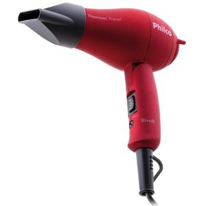 Secador de Cabelos Philco Titanium Travel Vermelho 1000W - Bivolt