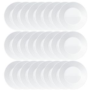 Conjunto de Pratos Fundos Duralex Saturno em Vidro 23,5 cm Branco  24 Peças