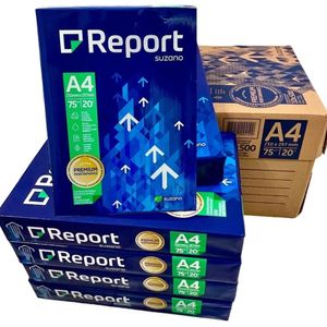 Kit Papel Sulfite Suzano A4 10 Resmas 500 Folhas Premium Report REPM07