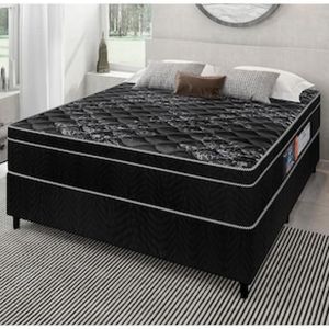 Cama Box de Casal Portobel Diplomata Orthopedic com Espuma D-33 65x138x188 cm - Preto