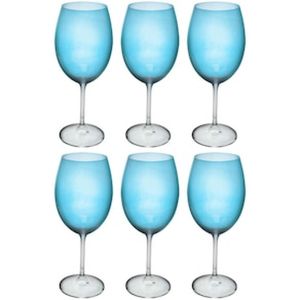 Conjunto de Taças para Água Bohemia Gastro 580ml Azul - 6 Peças